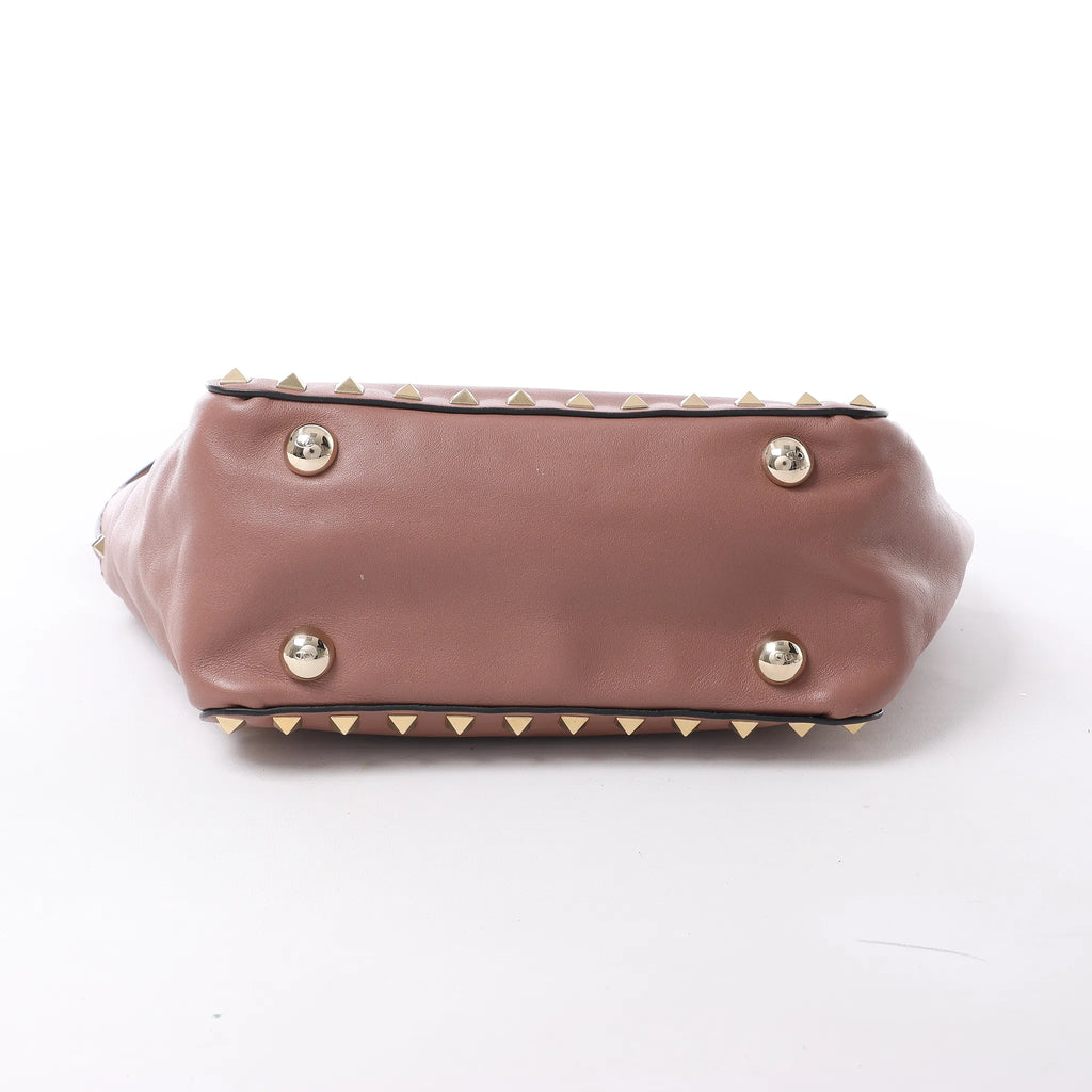 Valentino Garavani Rockstud Leather 2Way Handbag in Dusty Pink