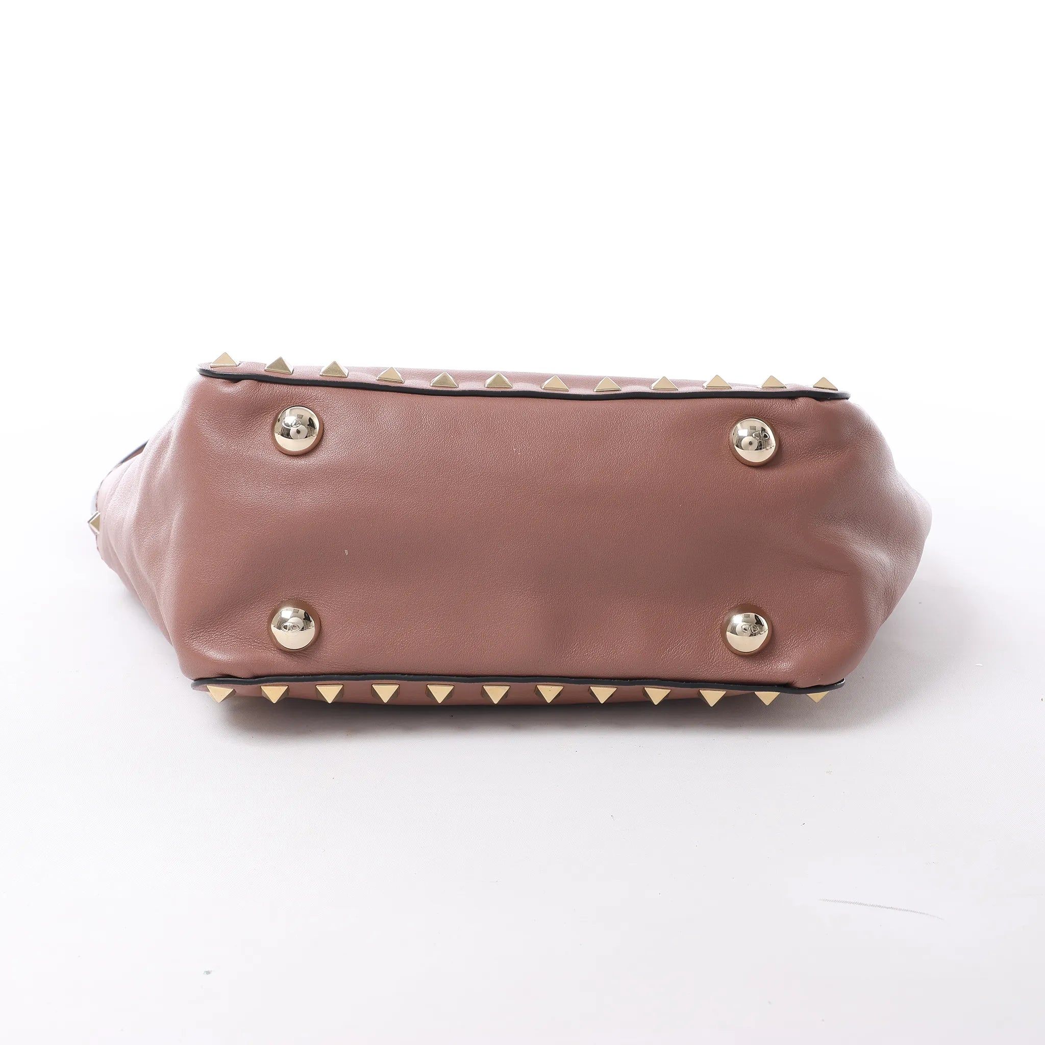 Valentino Garavani Rockstud Leather 2Way Handbag in Dusty Pink