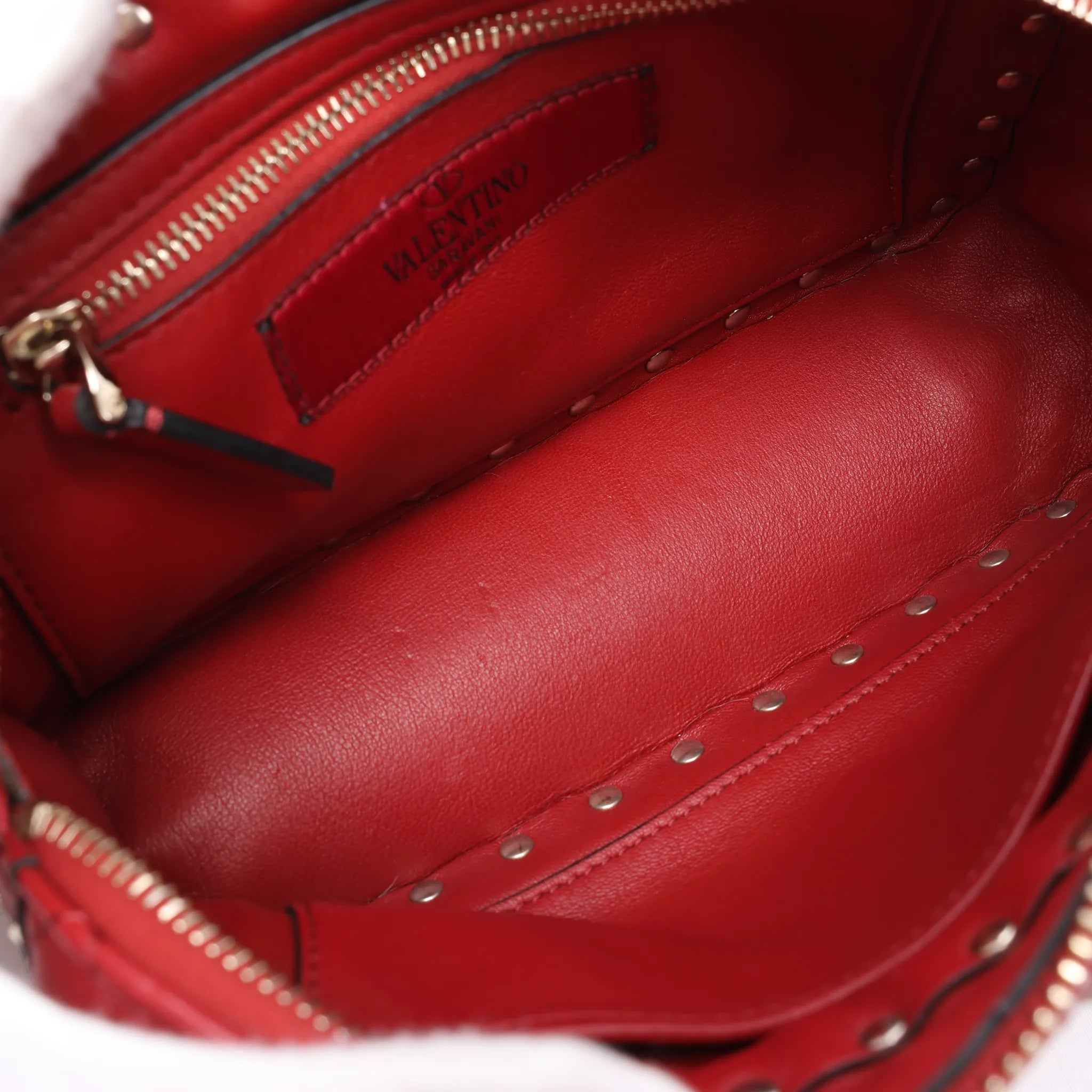 Valentino Rockstud 2Way Handbag in Red