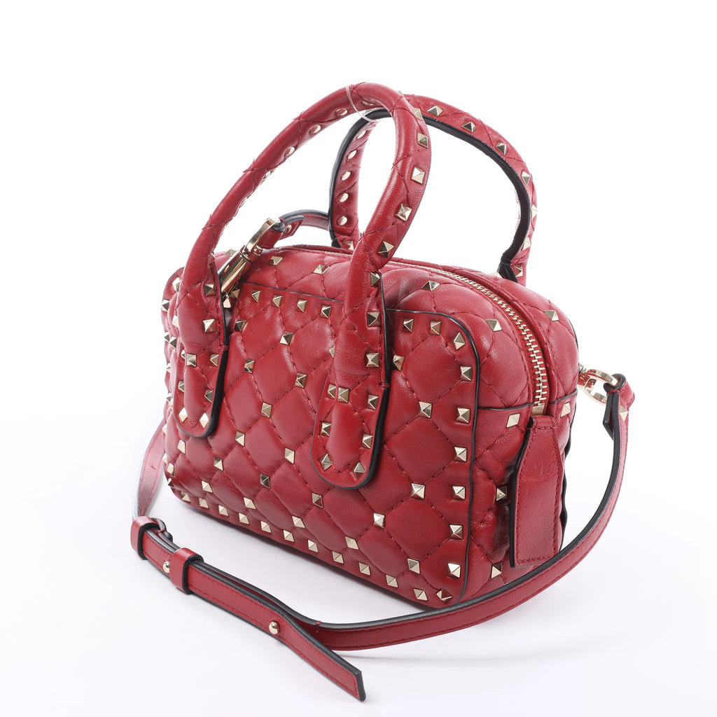 Valentino Rockstud 2Way Handbag in Red