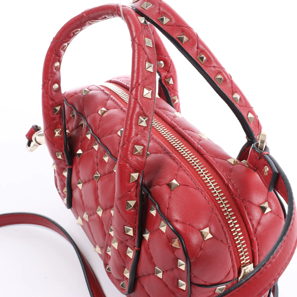 Valentino Rockstud 2Way Handbag in Red