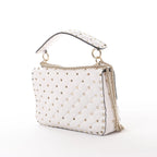 Valentino Rockstud Spike VLTN Chain 2Way Shoulder Bag in White