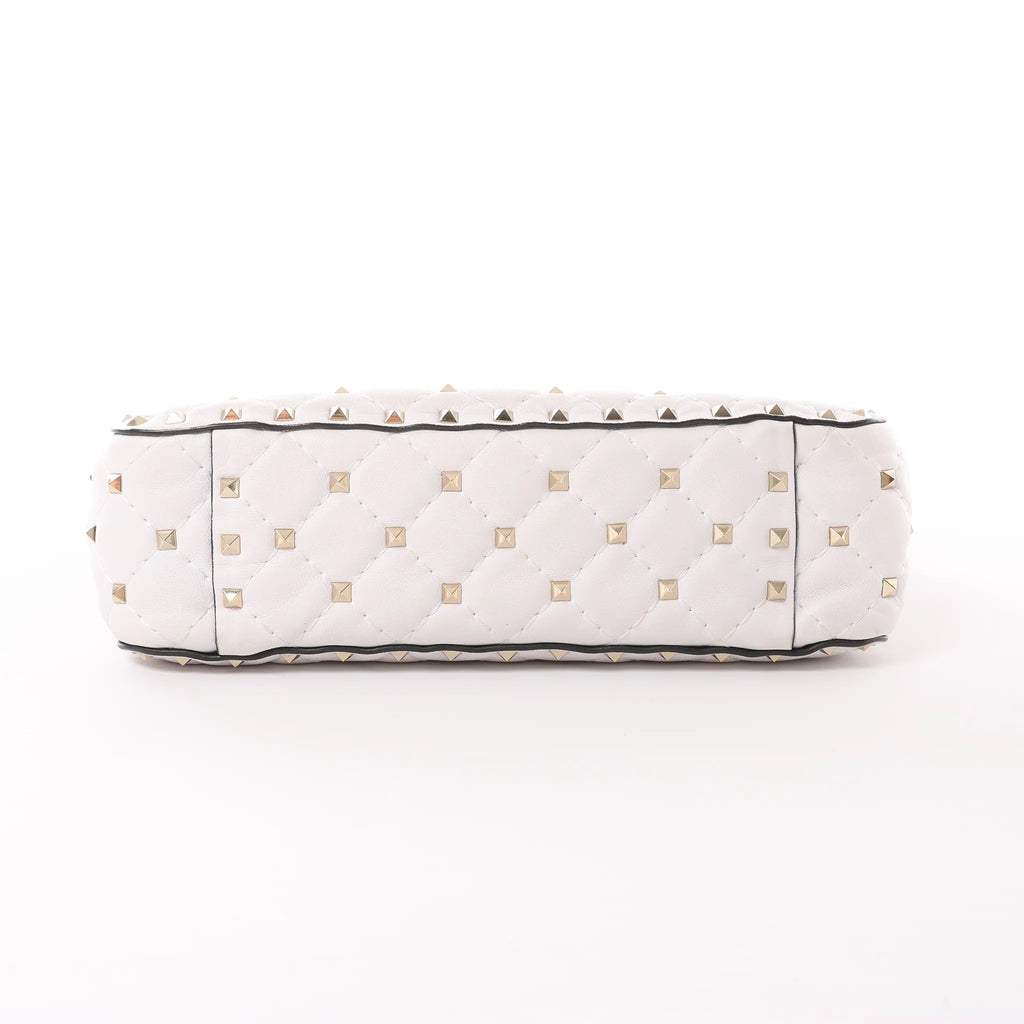 Valentino Rockstud Spike VLTN Chain 2Way Shoulder Bag in White