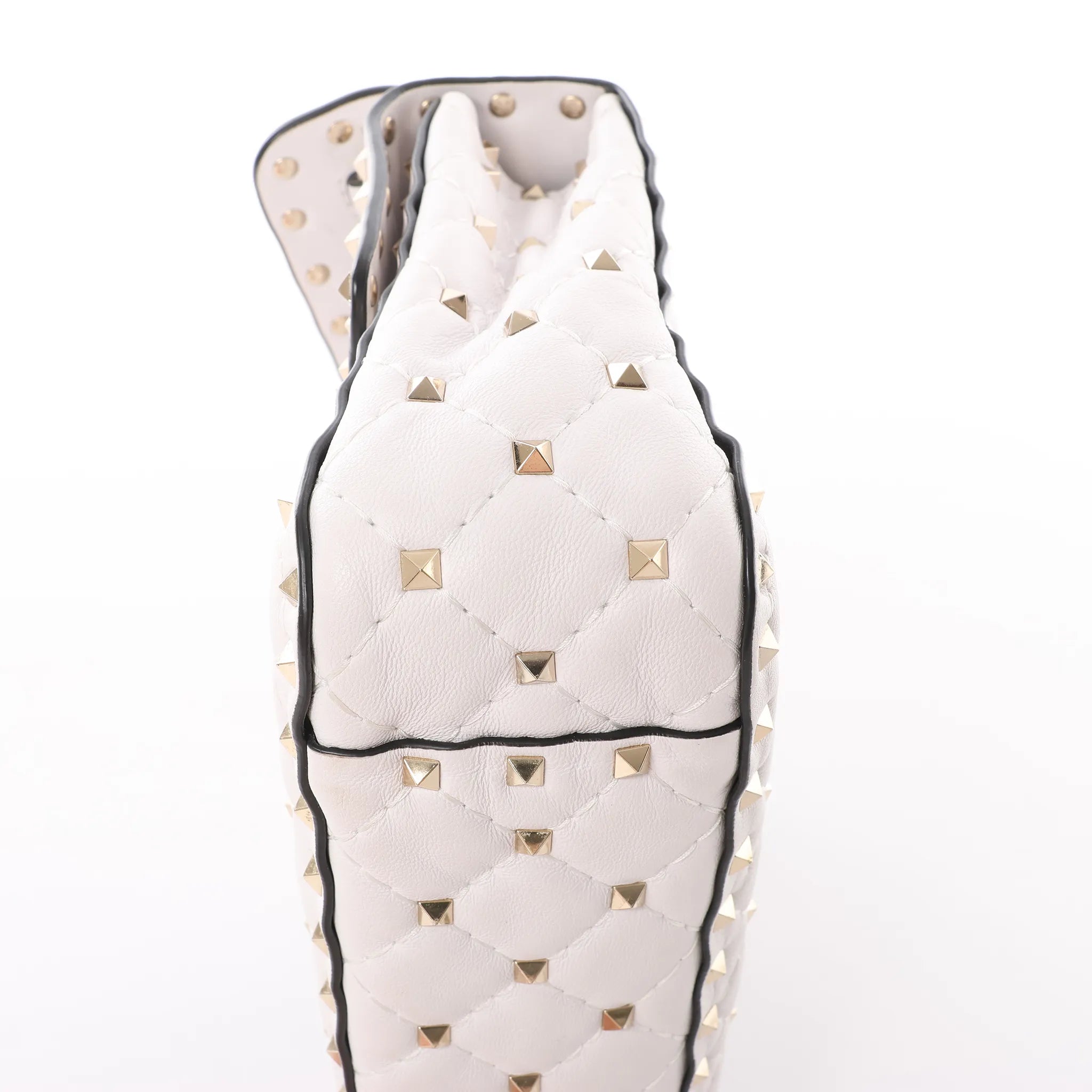 Valentino Rockstud Spike VLTN Chain 2Way Shoulder Bag in White