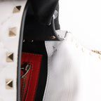 Valentino Rockstud Spike VLTN Chain 2Way Shoulder Bag in White