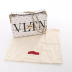 Valentino Rockstud Spike VLTN Chain 2Way Shoulder Bag in White