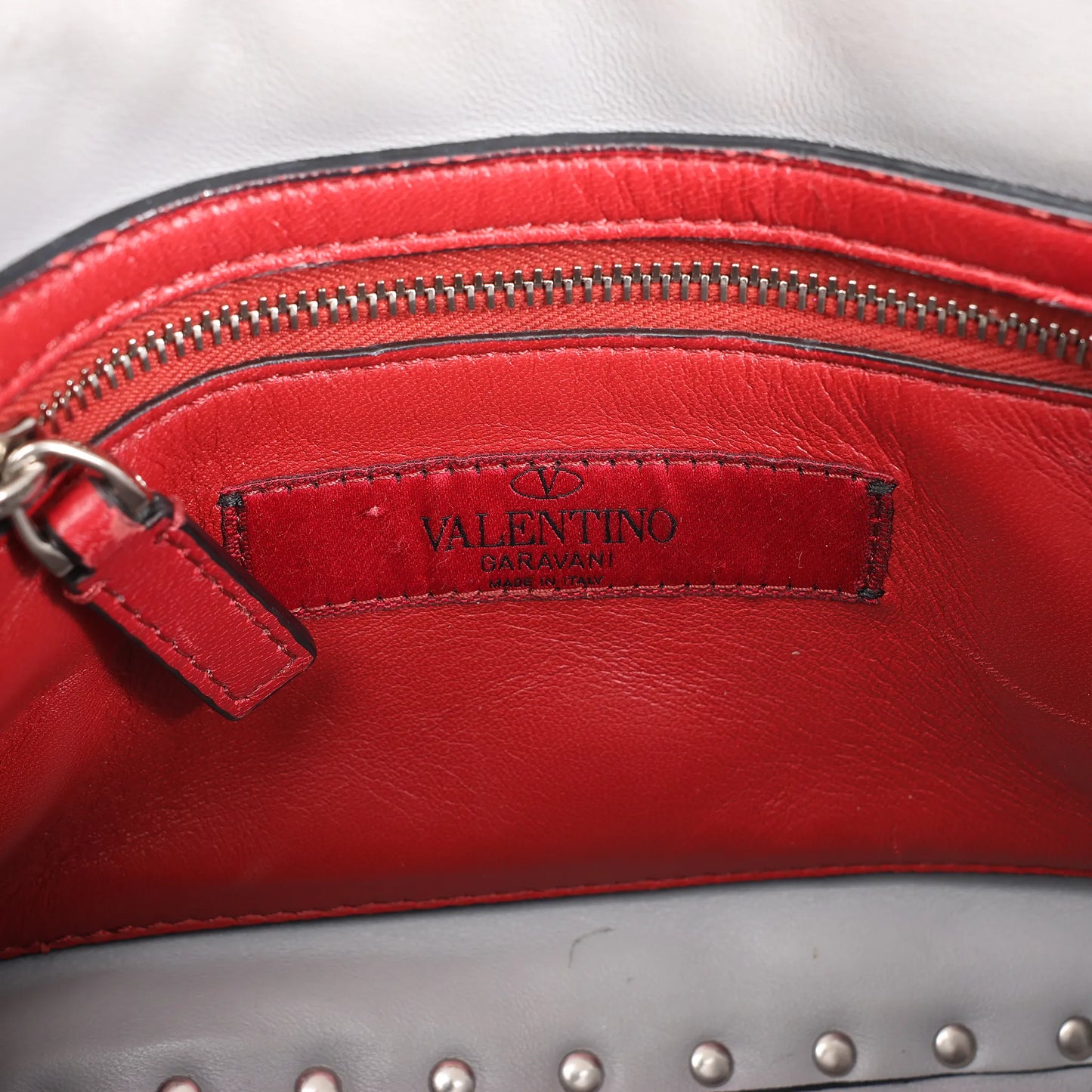 Valentino Garavani Rockstud Spike Chain Strap 2Way Shoulder Bag in Silver