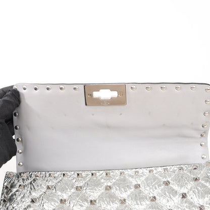 Valentino Garavani Rockstud Spike Chain Strap 2Way Shoulder Bag in Silver