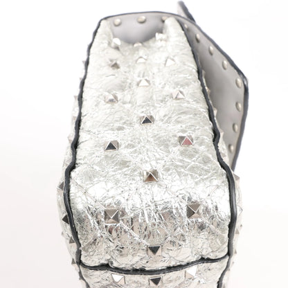 Valentino Garavani Rockstud Spike Chain Strap 2Way Shoulder Bag in Silver