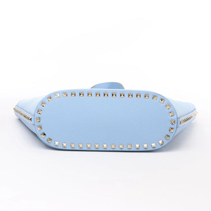 Valentino Garavani Rockstud Leather x Studs Shoulder Bag in Blue