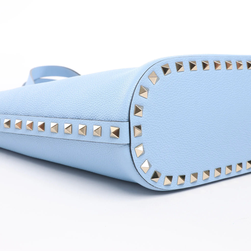 Valentino Garavani Rockstud Leather x Studs Shoulder Bag in Blue