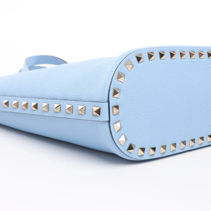 Valentino Garavani Rockstud Leather x Studs Shoulder Bag in Blue