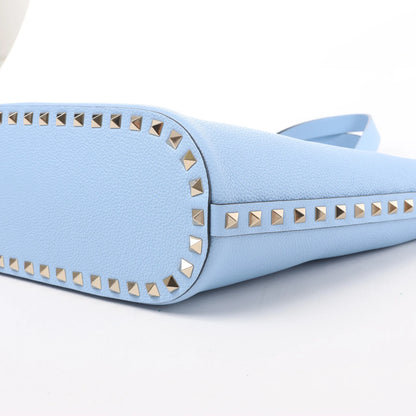 Valentino Garavani Rockstud Leather x Studs Shoulder Bag in Blue
