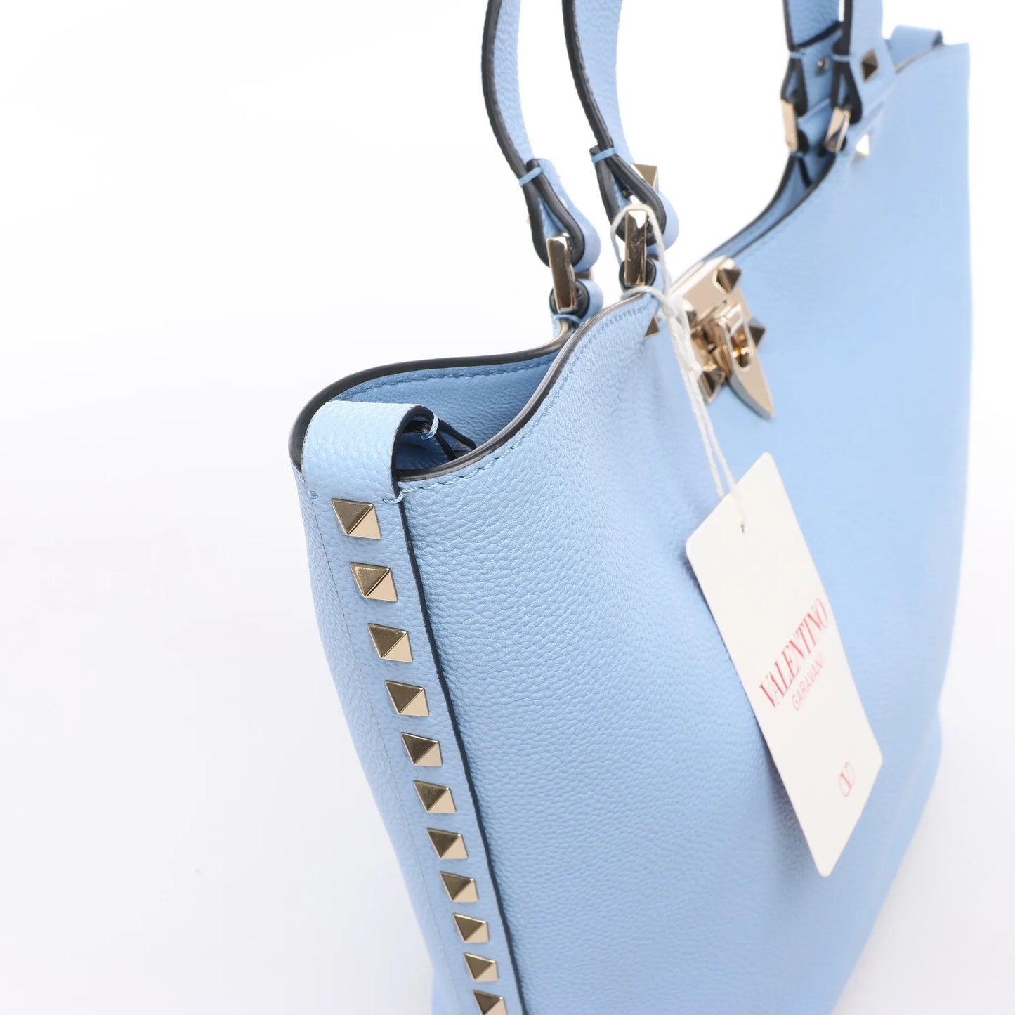 Valentino Garavani Rockstud Leather x Studs Shoulder Bag in Blue