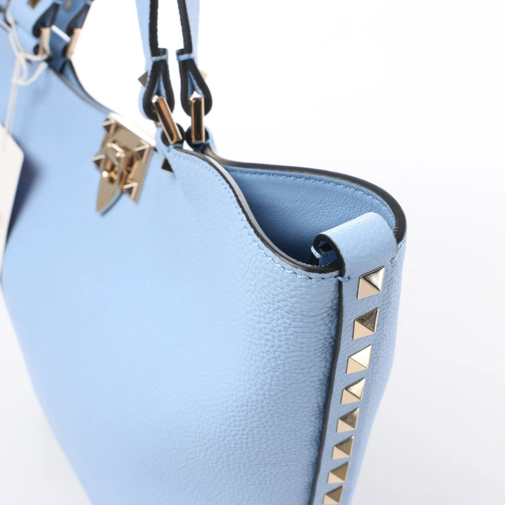 Valentino Garavani Rockstud Leather x Studs Shoulder Bag in Blue