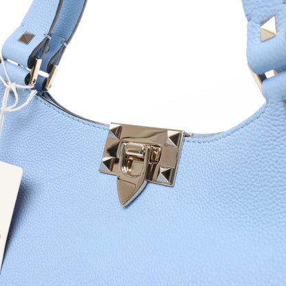 Valentino Garavani Rockstud Leather x Studs Shoulder Bag in Blue