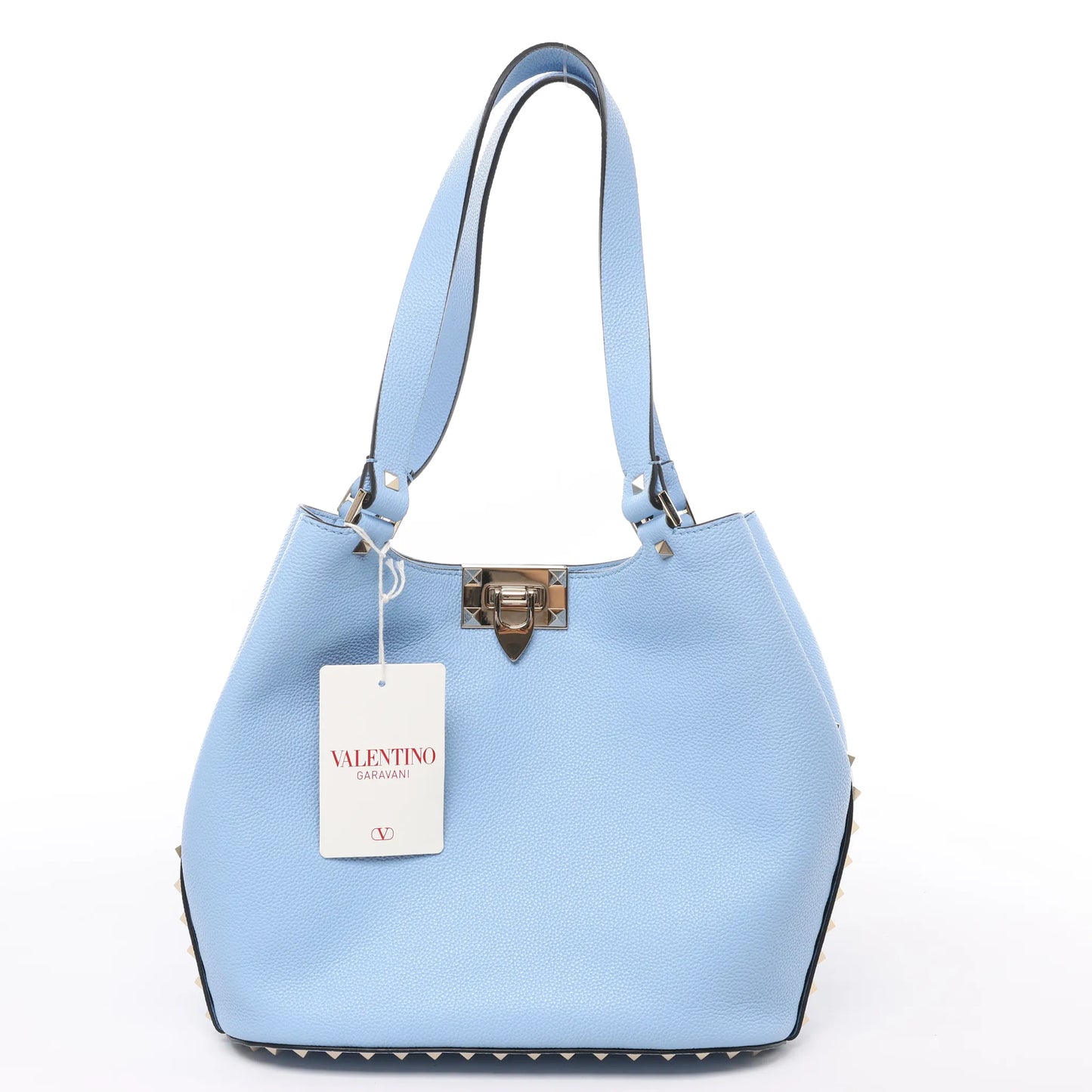 Valentino Garavani Rockstud Leather x Studs Shoulder Bag in Blue