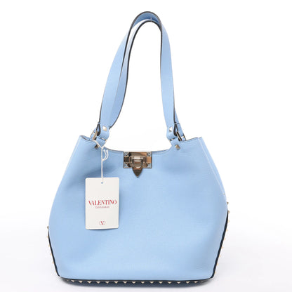 Valentino Garavani Rockstud Leather x Studs Shoulder Bag in Blue