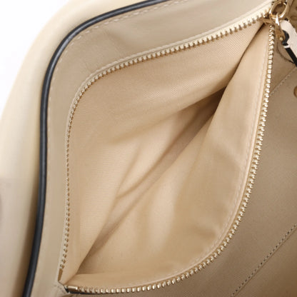 Valentino Garavani Rockstud Leather 2Way Handbag in Beige