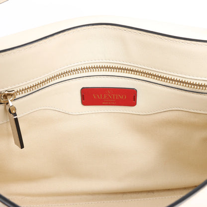 Valentino Garavani Rockstud Leather 2Way Handbag in Beige