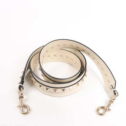 Valentino Garavani Rockstud Leather 2Way Handbag in Beige