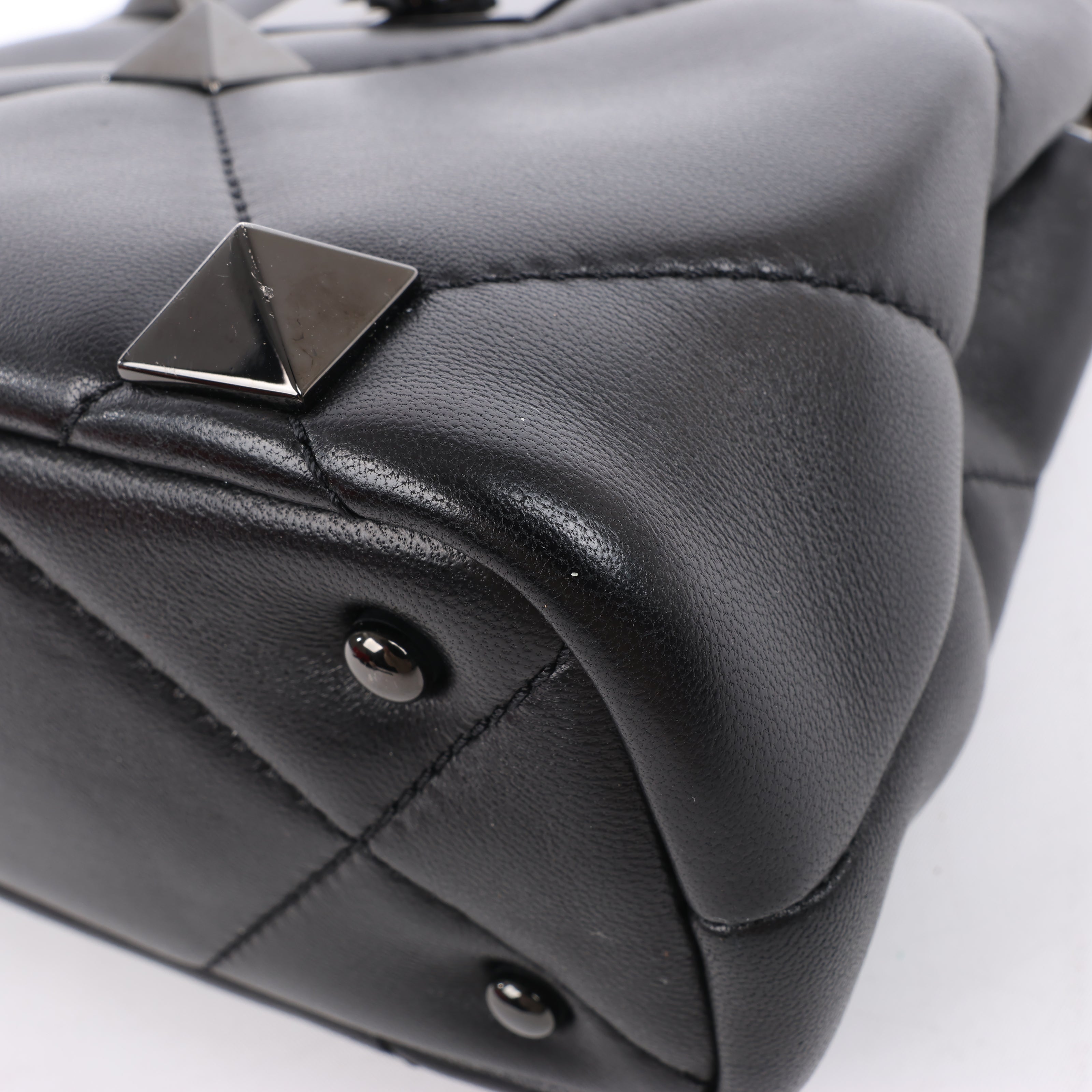 Valentino Garavani Roman Studs Leather 3-way Shoulder Bag in Black