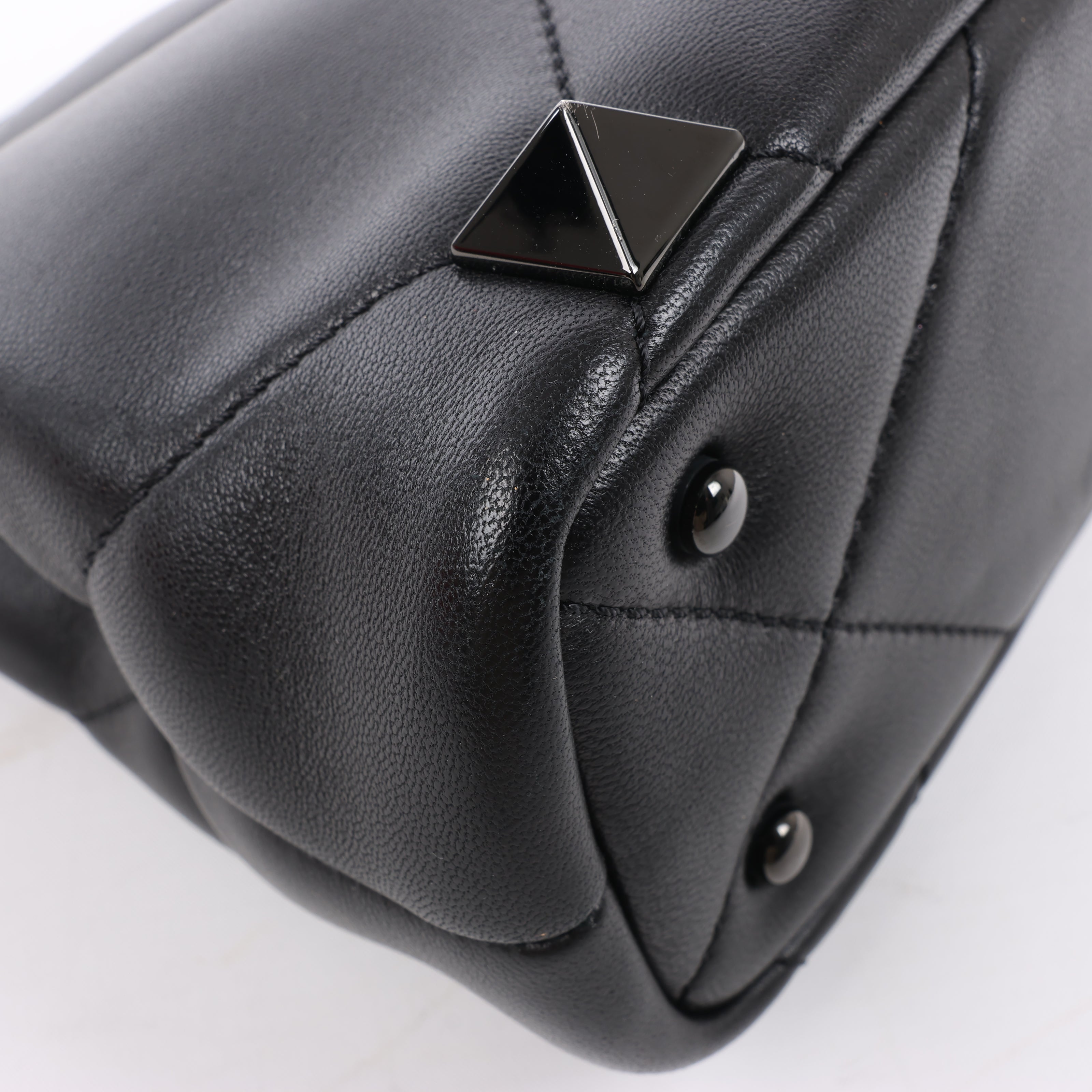 Valentino Garavani Roman Studs Leather 3-way Shoulder Bag in Black
