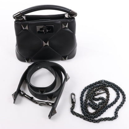 Sac à bandoulière 3 voies en cuir Roman Studs Valentino Garavani noir