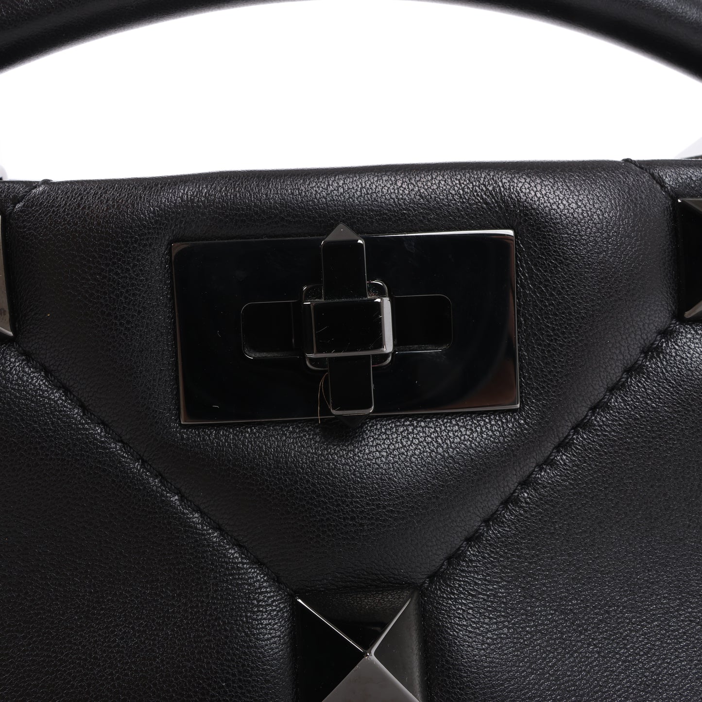 Valentino Garavani Roman Studs Leather 3-way Shoulder Bag in Black