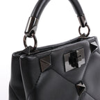 Valentino Garavani Roman Studs Leather 3-way Shoulder Bag in Black