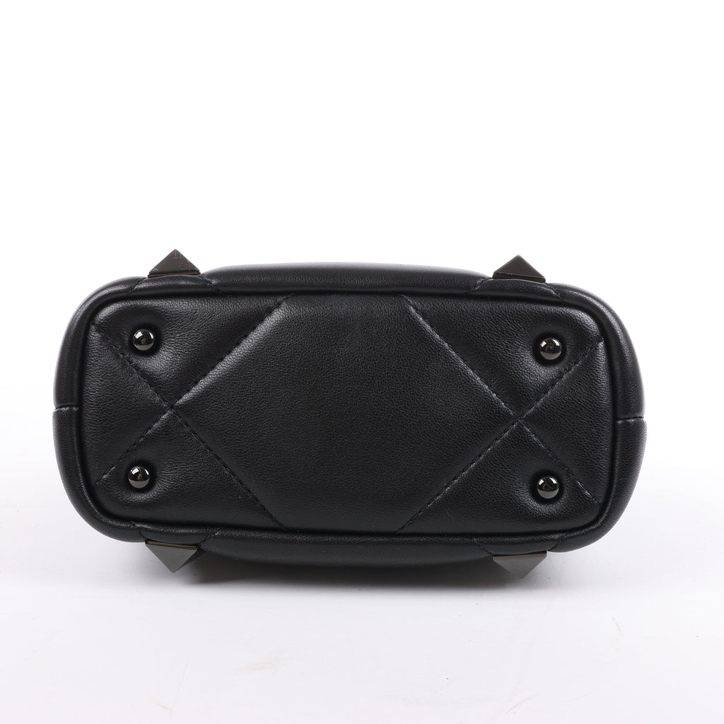 Valentino Garavani Roman Studs Leather 3-way Shoulder Bag in Black