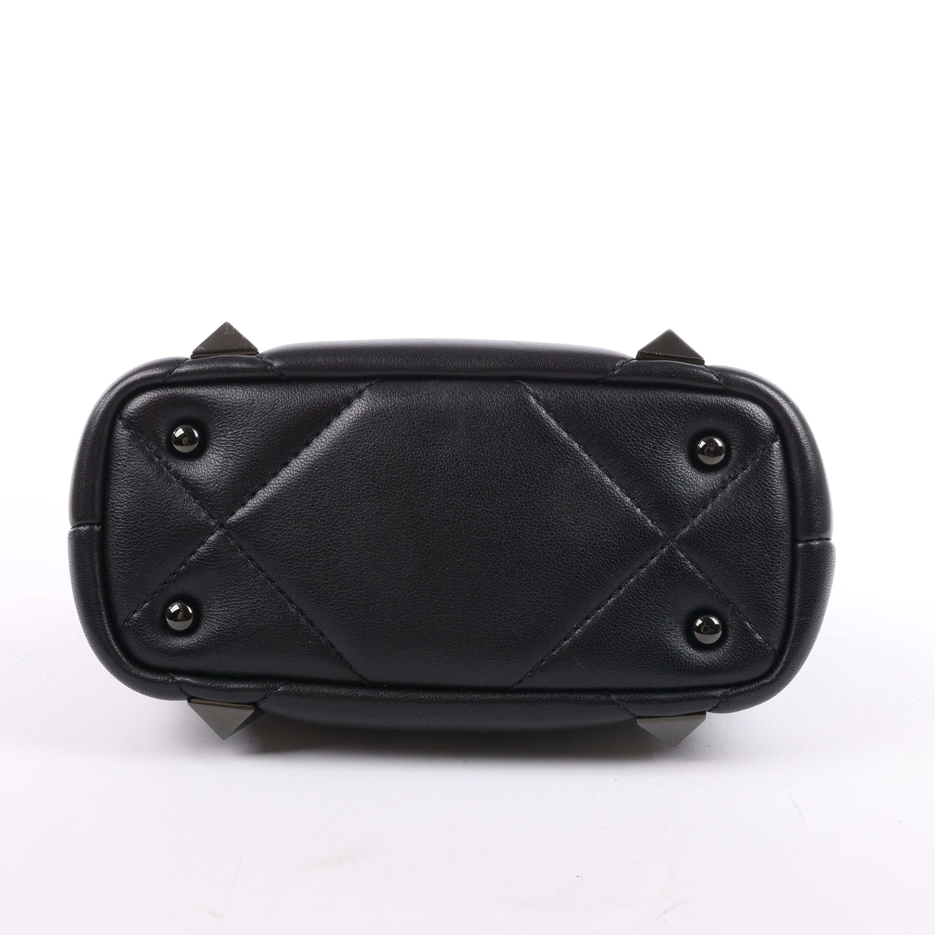 Valentino Garavani Roman Studs Leather 3-way Shoulder Bag in Black