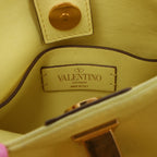 Valentino Garavani Roman Studs Leather 2Way Handbag in Yellow