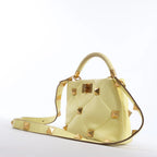 Valentino Garavani Roman Studs Leather 2Way Handbag in Yellow