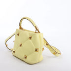 Valentino Garavani Roman Studs Leather 2Way Handbag in Yellow
