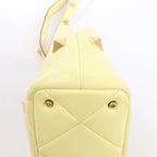 Valentino Garavani Roman Studs Leather 2Way Handbag in Yellow