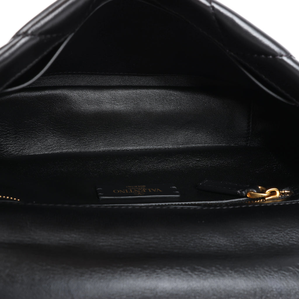 Valentino Garavani Roman Studs Leather 2Way Handbag in Black