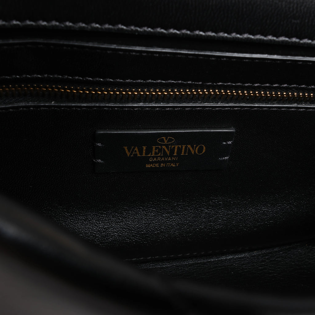 Valentino Garavani Roman Studs Leather 2Way Handbag in Black