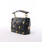Valentino Garavani Roman Studs Leather 2Way Handbag in Black