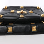Valentino Garavani Roman Studs Leather 2Way Handbag in Black