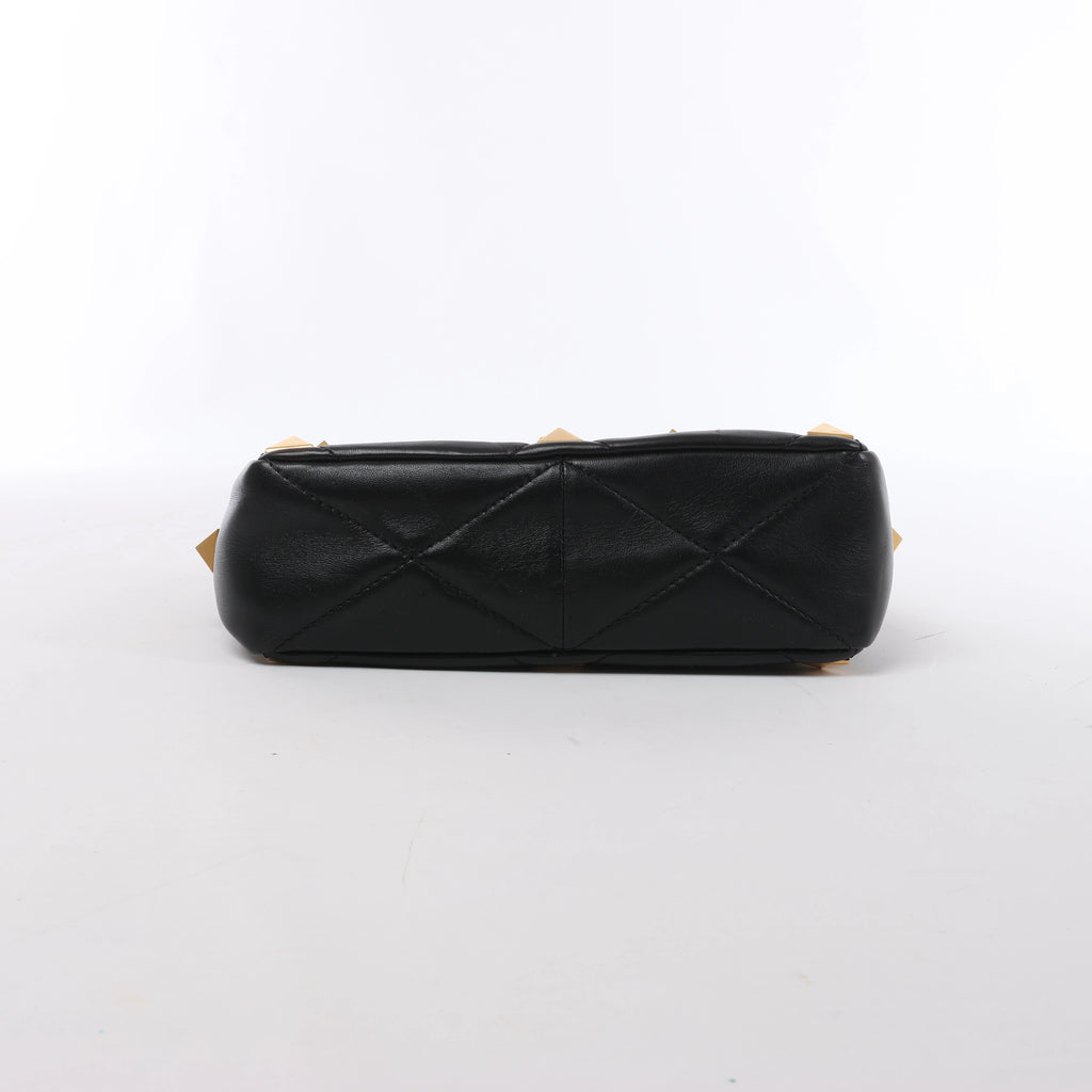 Valentino Garavani Roman Studs Leather 2Way Handbag in Black