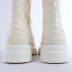 Valentino Garavani Atelier Rose Edition Rubber Rain Boots in White, Size EU 38