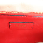 Valentino Garavani Straws x Leather Shoulder bag Beige x Brown