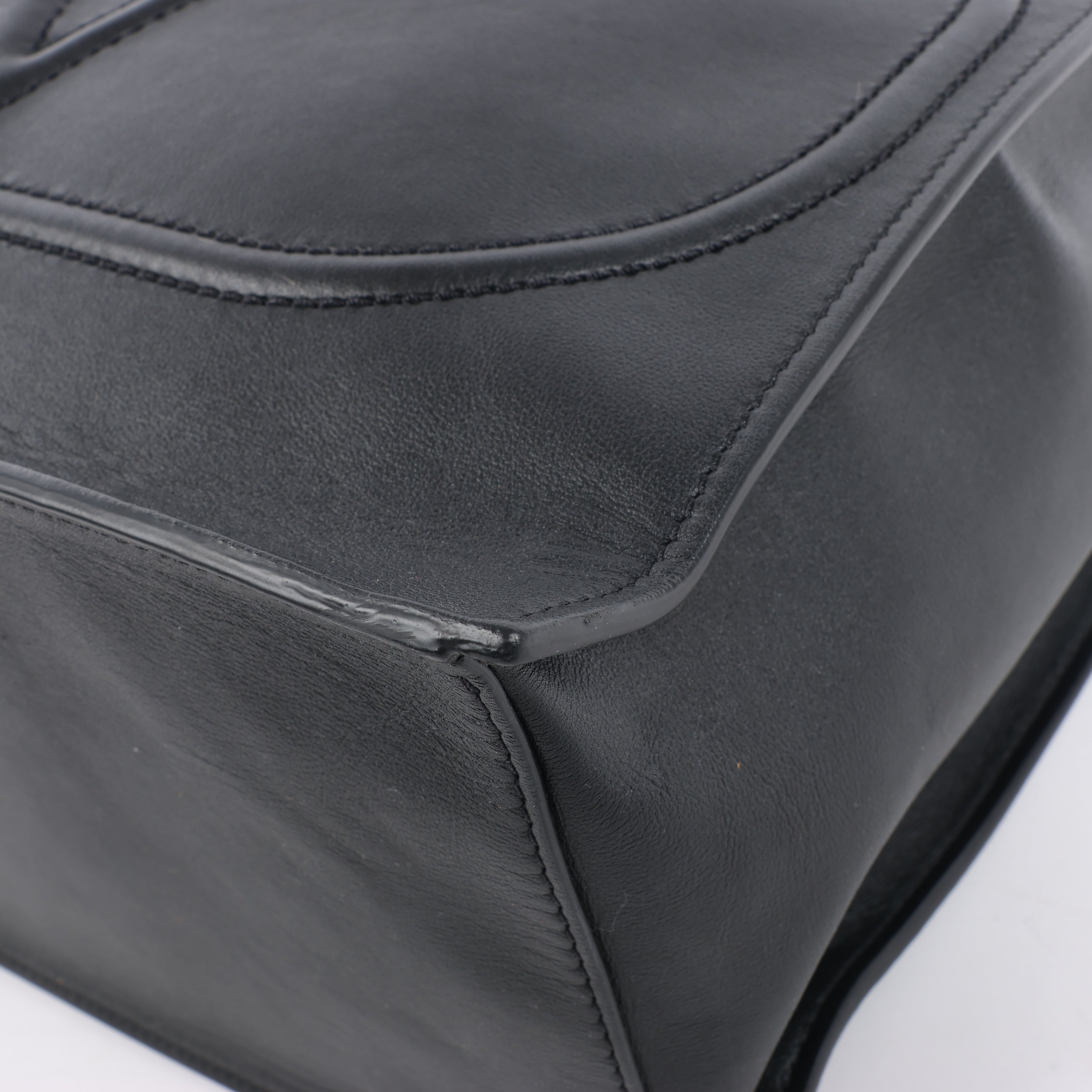Valentino Garavani V Logo Leather 2Way Handbag in Black