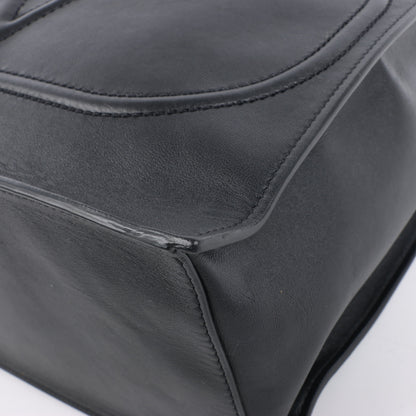 Valentino Garavani V Logo Leather 2Way Handbag in Black