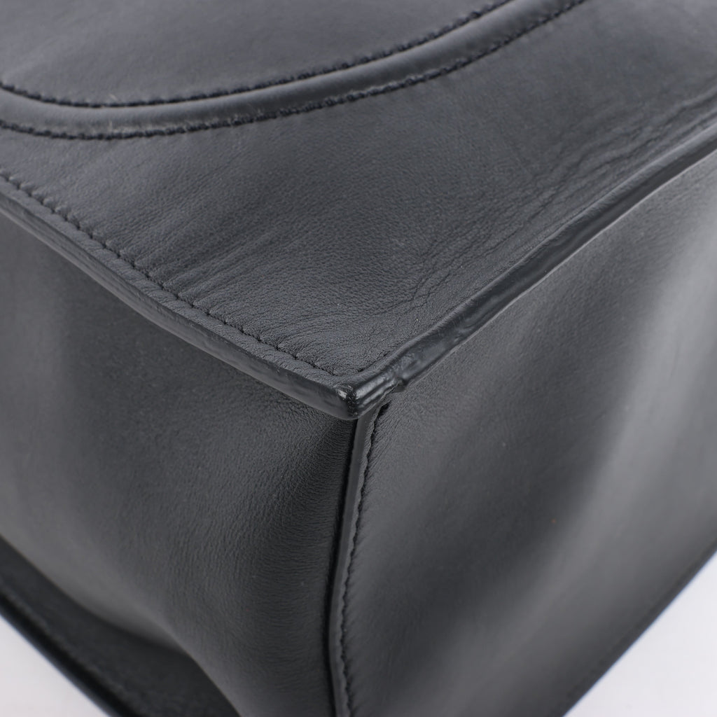 Valentino Garavani V Logo Leather 2Way Handbag in Black