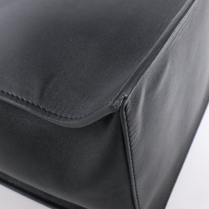 Valentino Garavani V Logo Leather 2Way Handbag in Black