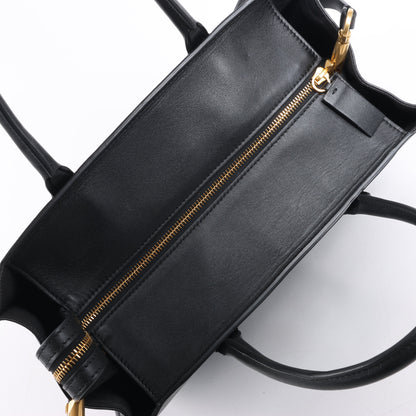 Valentino Garavani V Logo Leather 2Way Handbag in Black