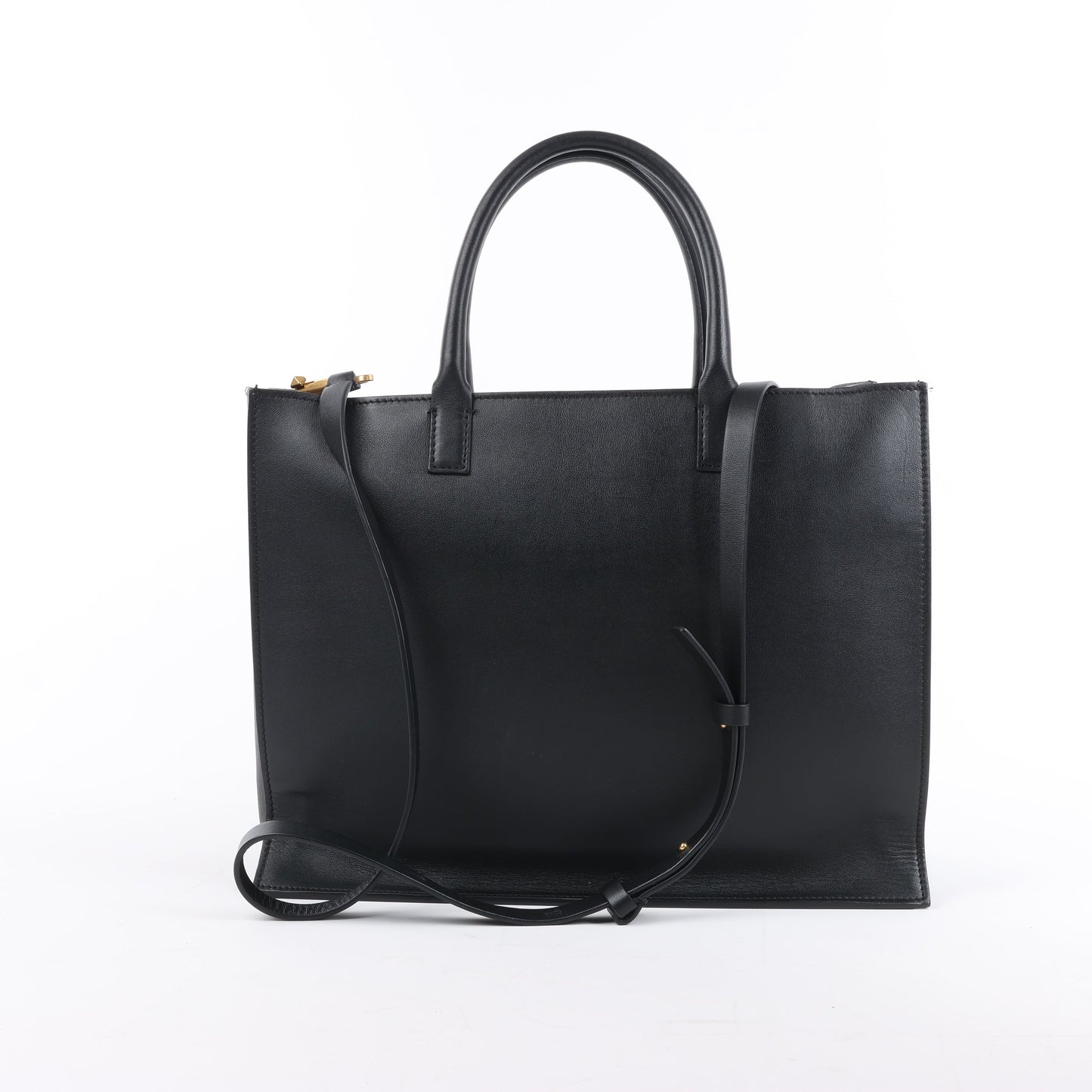 Valentino Garavani V Logo Leather 2Way Handbag in Black