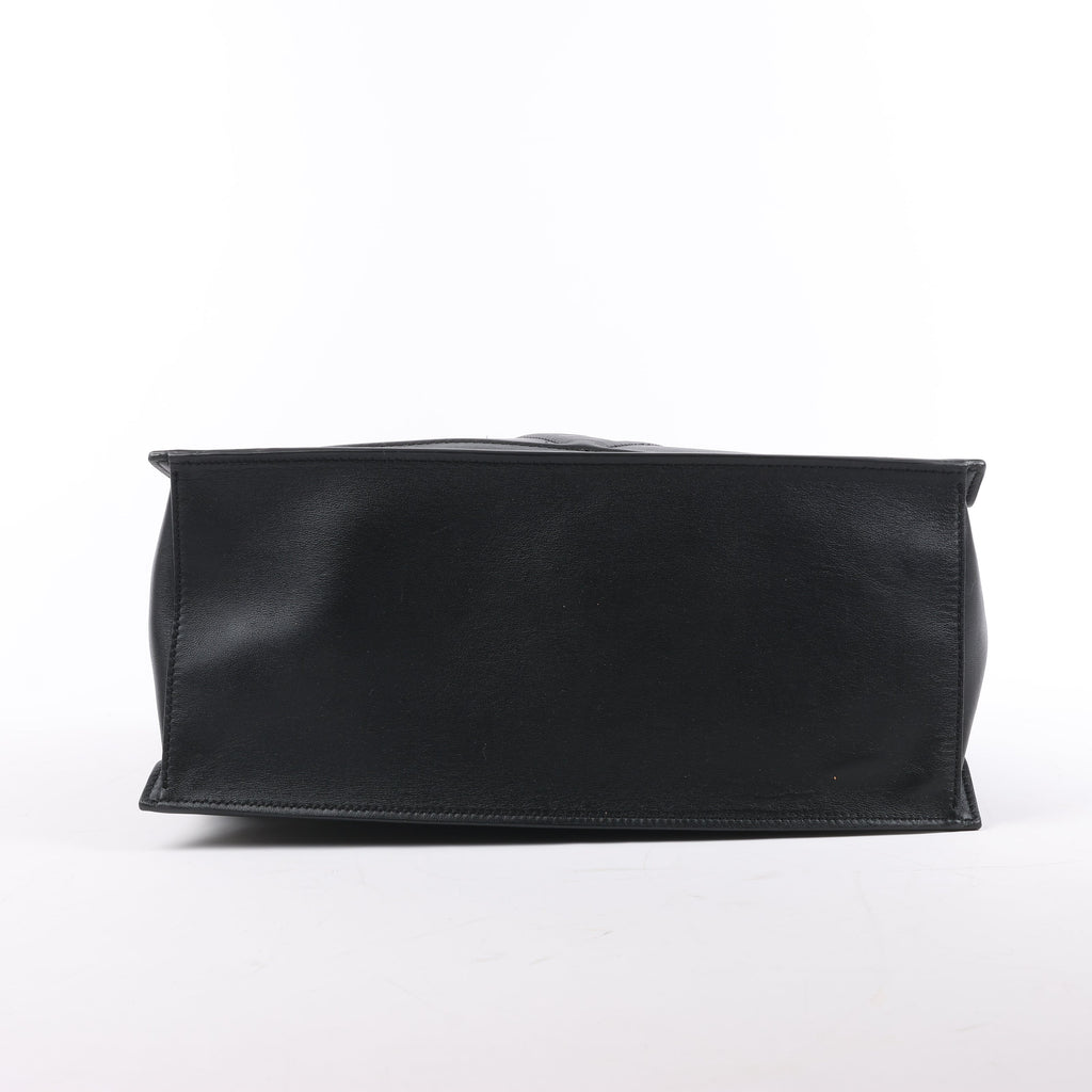 Valentino Garavani V Logo Leather 2Way Handbag in Black
